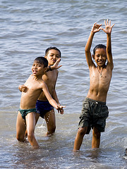 kids on the beach